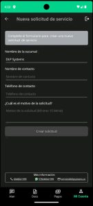 Solicitud de servicio